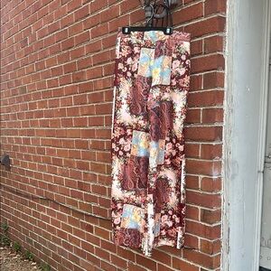 Boston Proper Wide Leg Patchwork Palazzo Pants